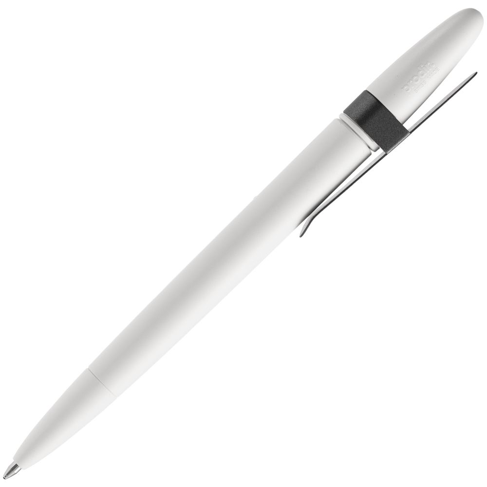 Ручка шариковая Prodir DS5 TSM Metal Clip, белая с серым — фото 3