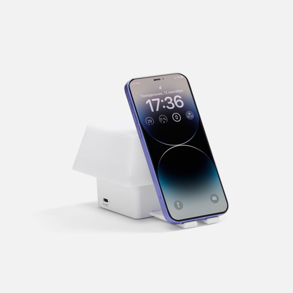 Светильник с подставкой для смартфона Knoppi, белый — фото 2