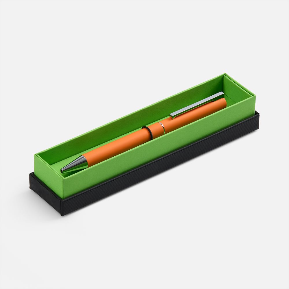 Ручка шариковая Blade Soft Touch в футляре, оранжевая — фото 3