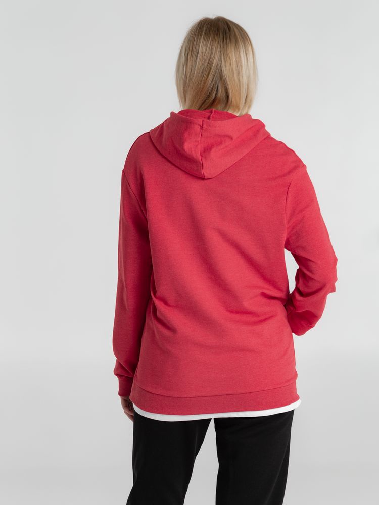 Толстовка с капюшоном унисекс Hoodie, красный меланж — фото 10
