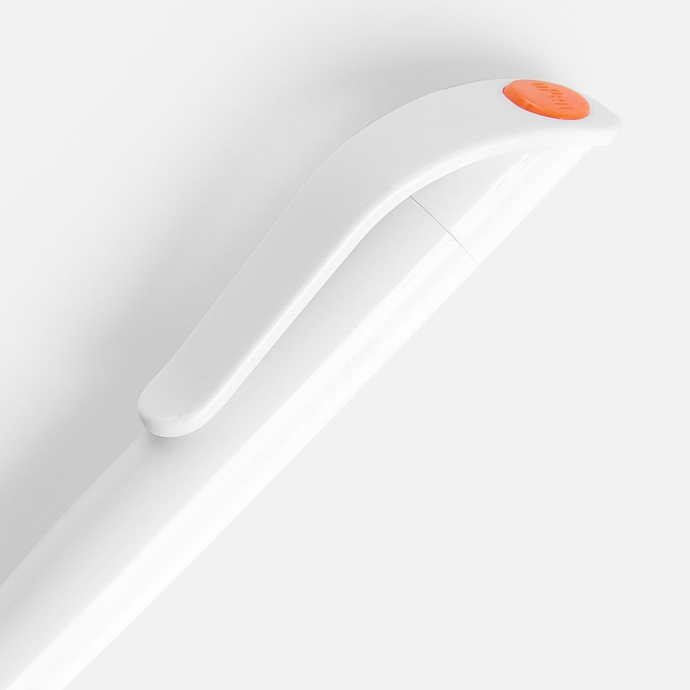 Ручка шариковая Grip, белая с оранжевым — фото 2