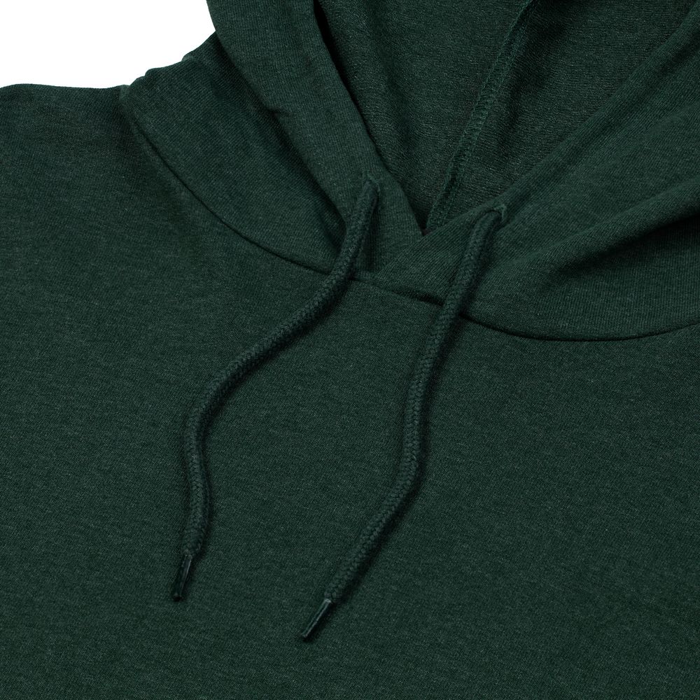 Толстовка с капюшоном унисекс Hoodie, темно-зеленый меланж — фото 11