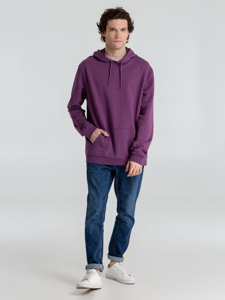 Толстовка с капюшоном унисекс Hoodie, фиолетовый меланж — фото 7