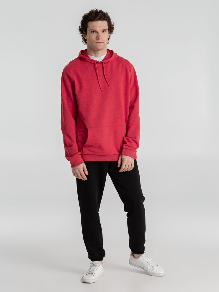 Толстовка с капюшоном унисекс Hoodie, красный меланж — фото 12