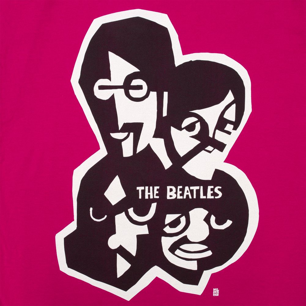 Футболка женская «Меламед. The Beatles», ярко-розовая (фуксия) — фото 2