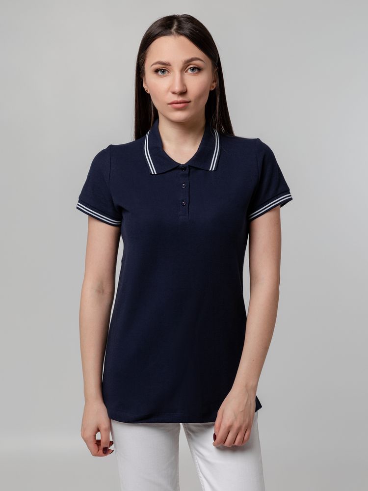Рубашка поло женская Virma Stripes Lady, темно-синяя — фото 4