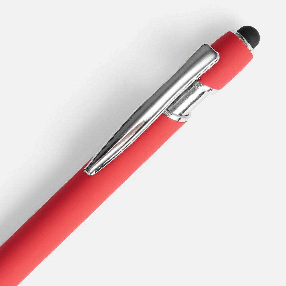 Ручка шариковая Pointer Soft Touch со стилусом, красная — фото 2