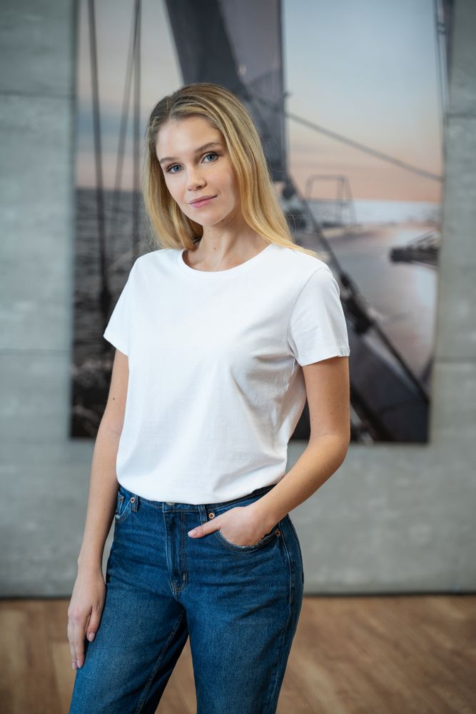 Футболка женская Ladies American U, синяя — фото 5
