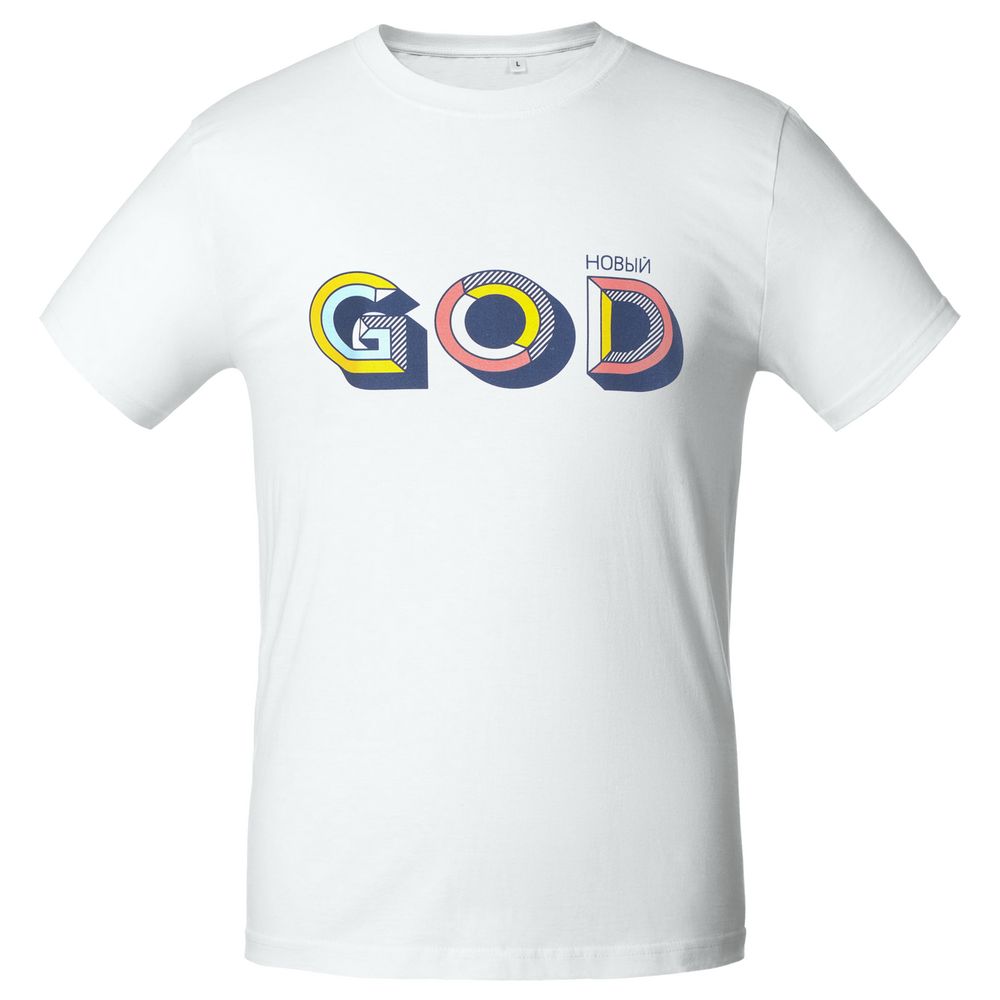 Футболка мужская «Новый GOD», белая — фото 2
