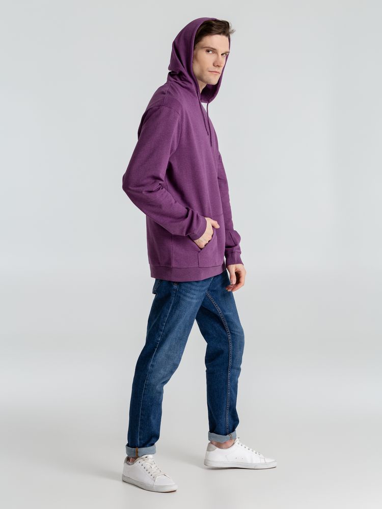 Толстовка с капюшоном унисекс Hoodie, фиолетовый меланж — фото 9