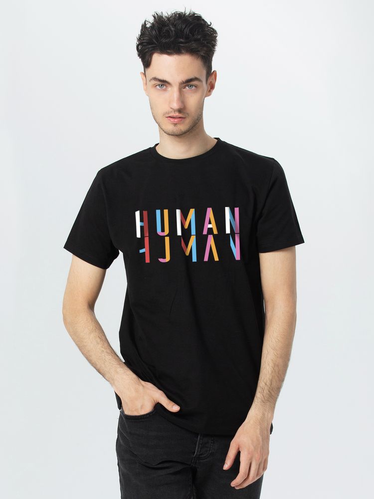 Футболка Human, черная — фото 4
