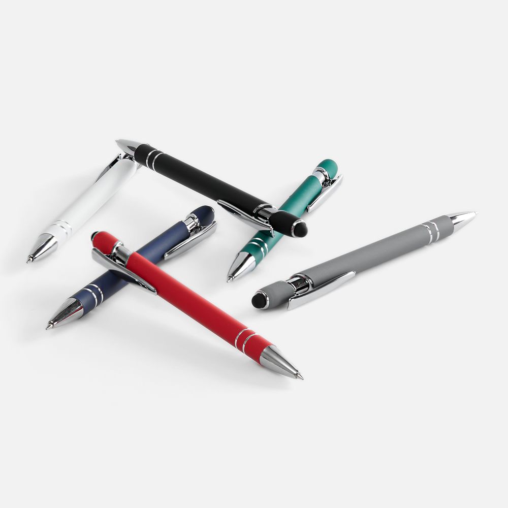 Ручка шариковая Pointer Soft Touch со стилусом, красная — фото 4