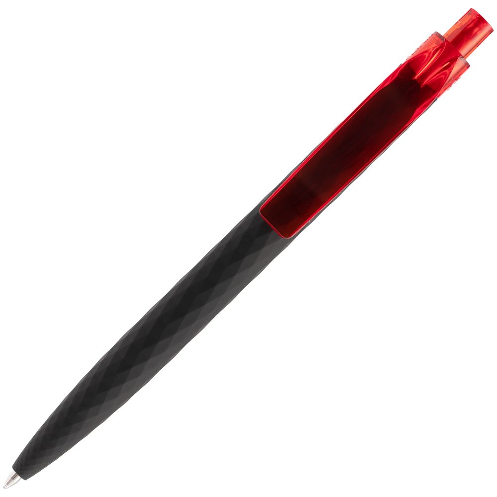 Ручка шариковая Prodir QS01 PRT-T Soft Touch, черная с красным — фото 4