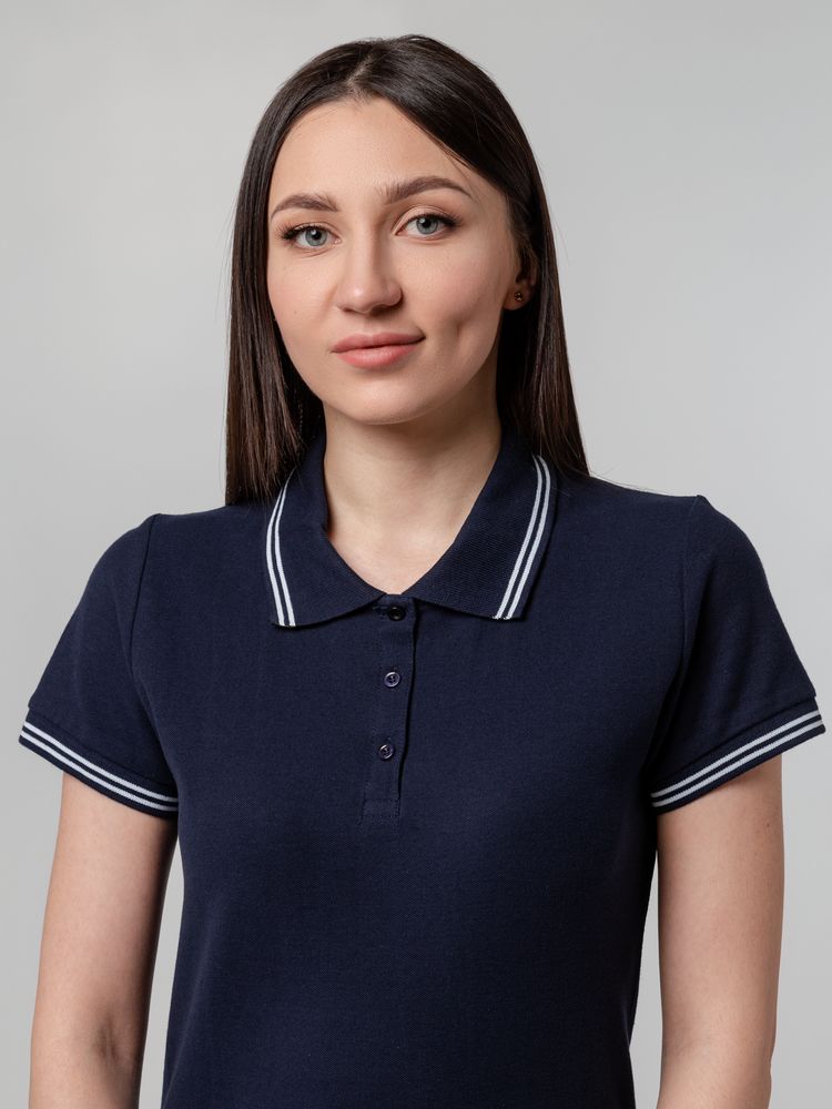 Рубашка поло женская Virma Stripes Lady, темно-синяя — фото 7