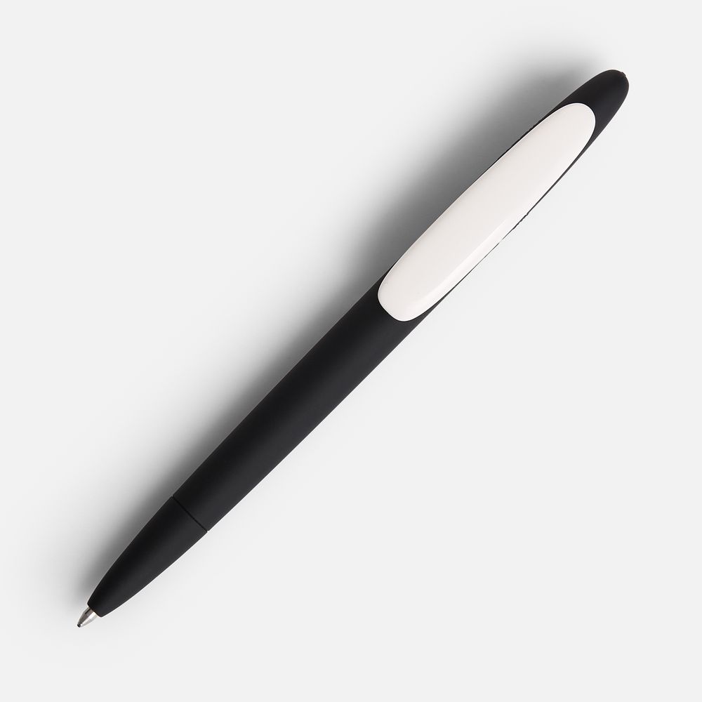 Ручка шариковая Prodir DS5 TRR-P Soft Touch, черная с белым — фото 1