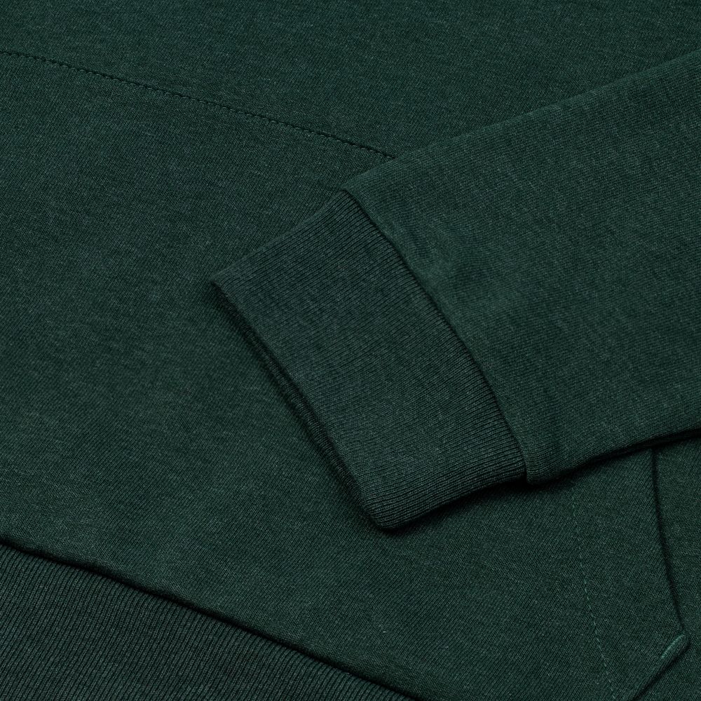 Толстовка с капюшоном унисекс Hoodie, темно-зеленый меланж — фото 12