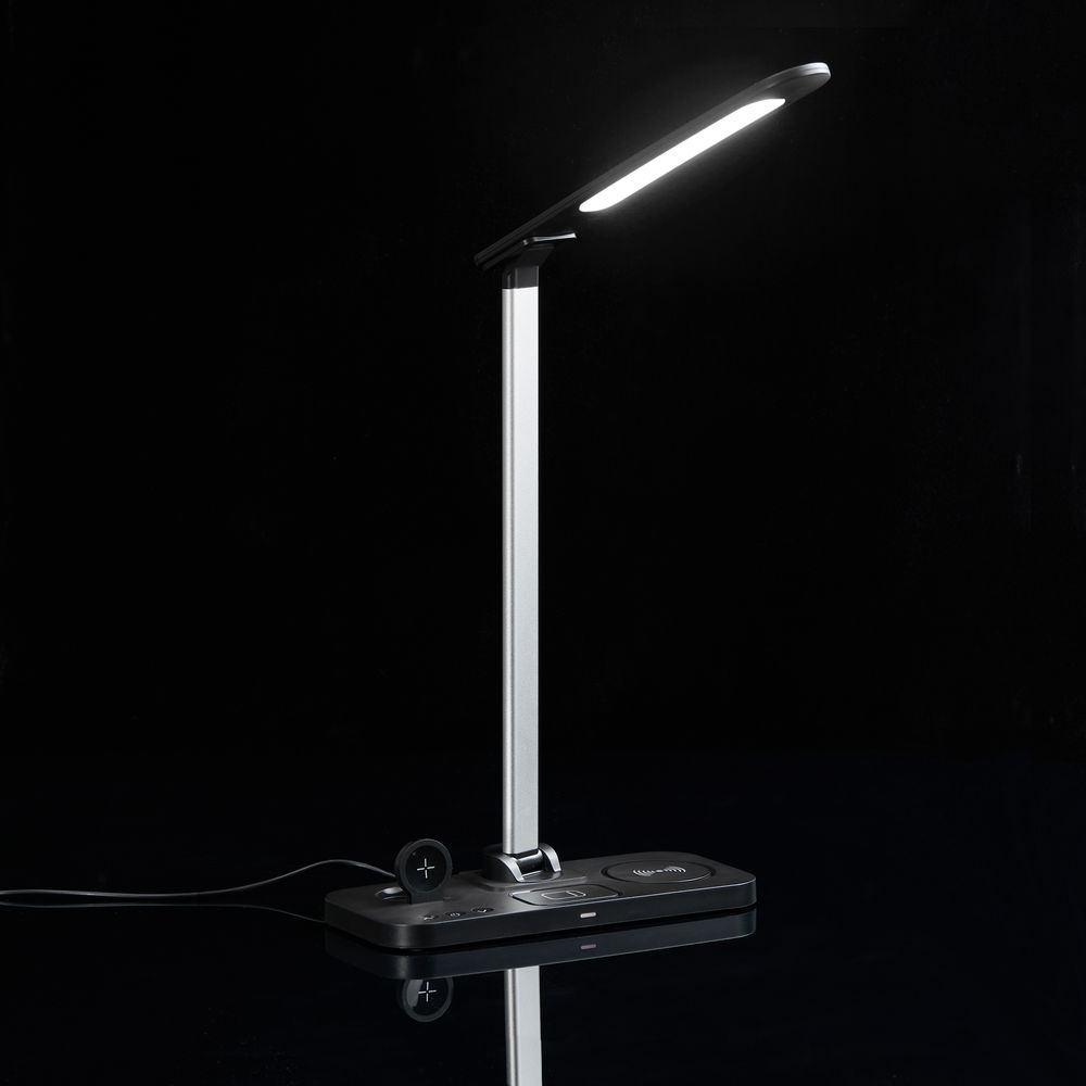 Настольная лампа с беспроводной зарядкой Power Light, черная — фото 7