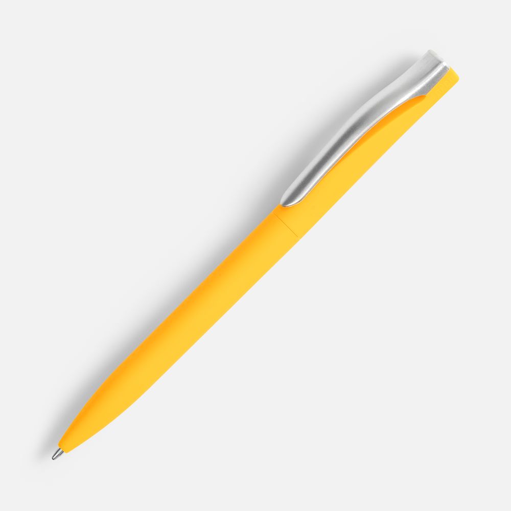 Ручка шариковая Pin Soft Touch, желтая — фото 4