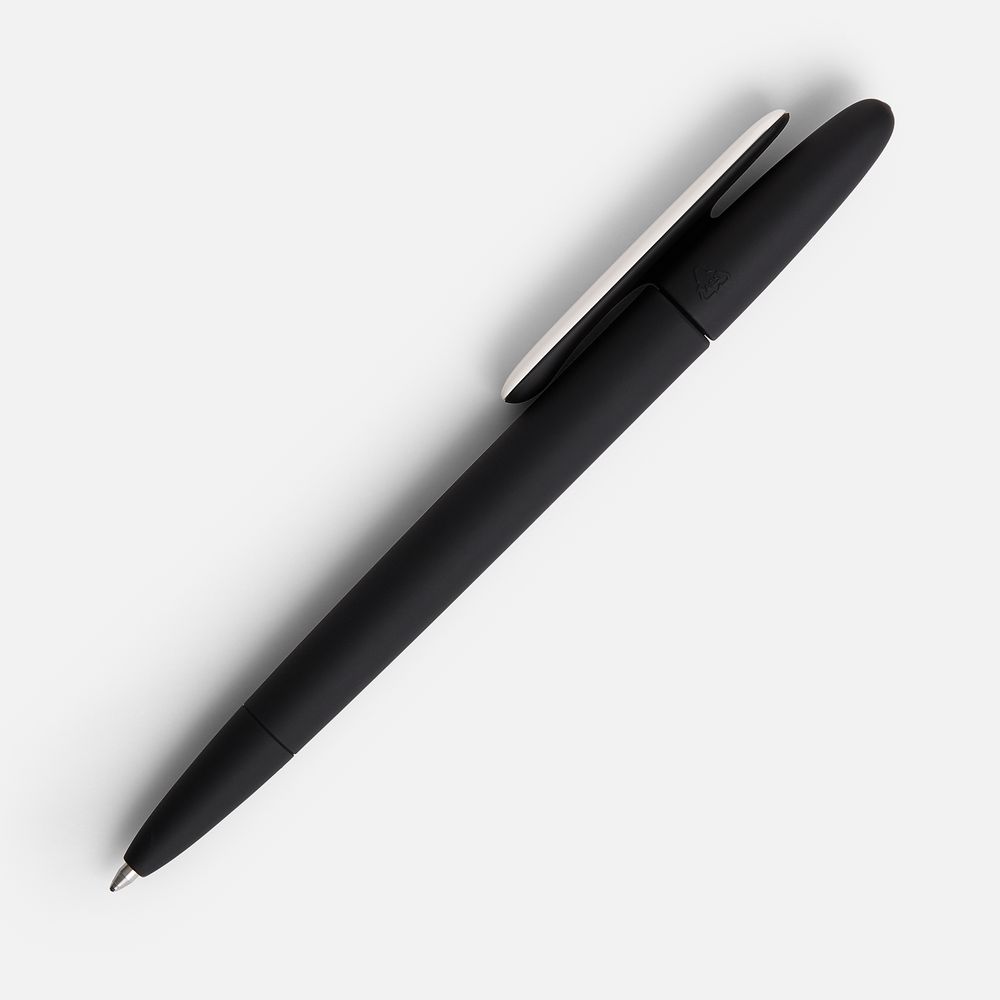 Ручка шариковая Prodir DS5 TRR-P Soft Touch, черная с белым — фото 2