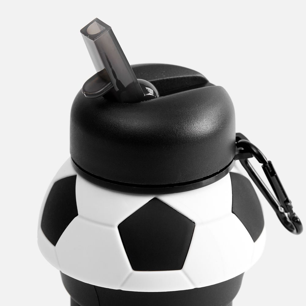 Складная бутылка для воды Football Flex, белая с черным — фото 7
