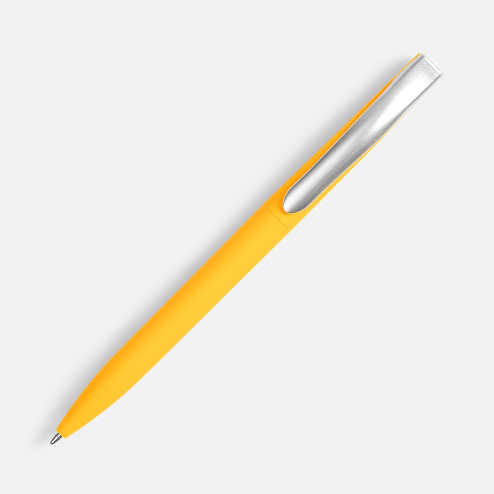 Ручка шариковая Pin Soft Touch, желтая — фото 1