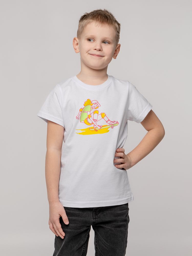 Футболка детская Skateboard, белая — фото 1