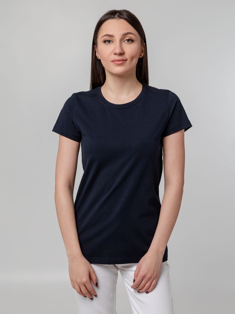 Футболка женская T-bolka Stretch Lady, темно-синяя (navy) — фото 1