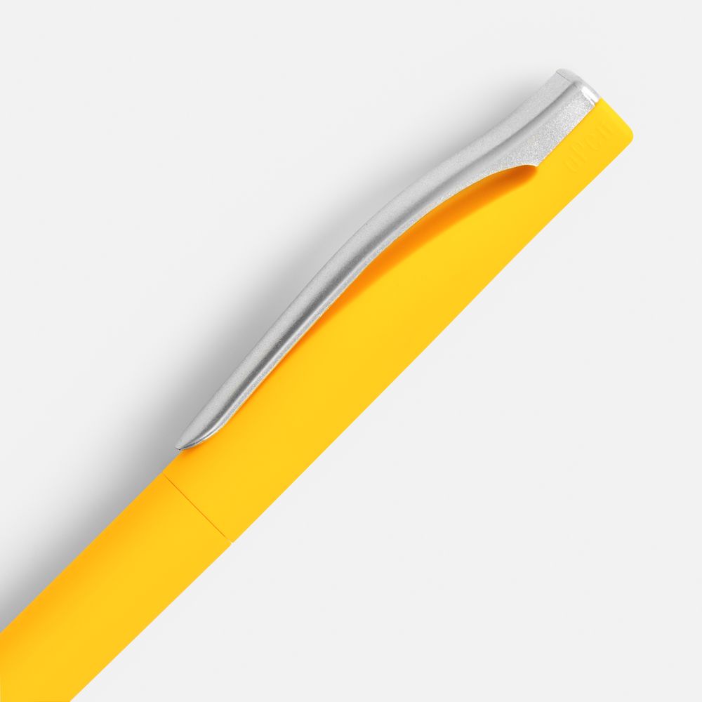 Ручка шариковая Pin Soft Touch, желтая — фото 2