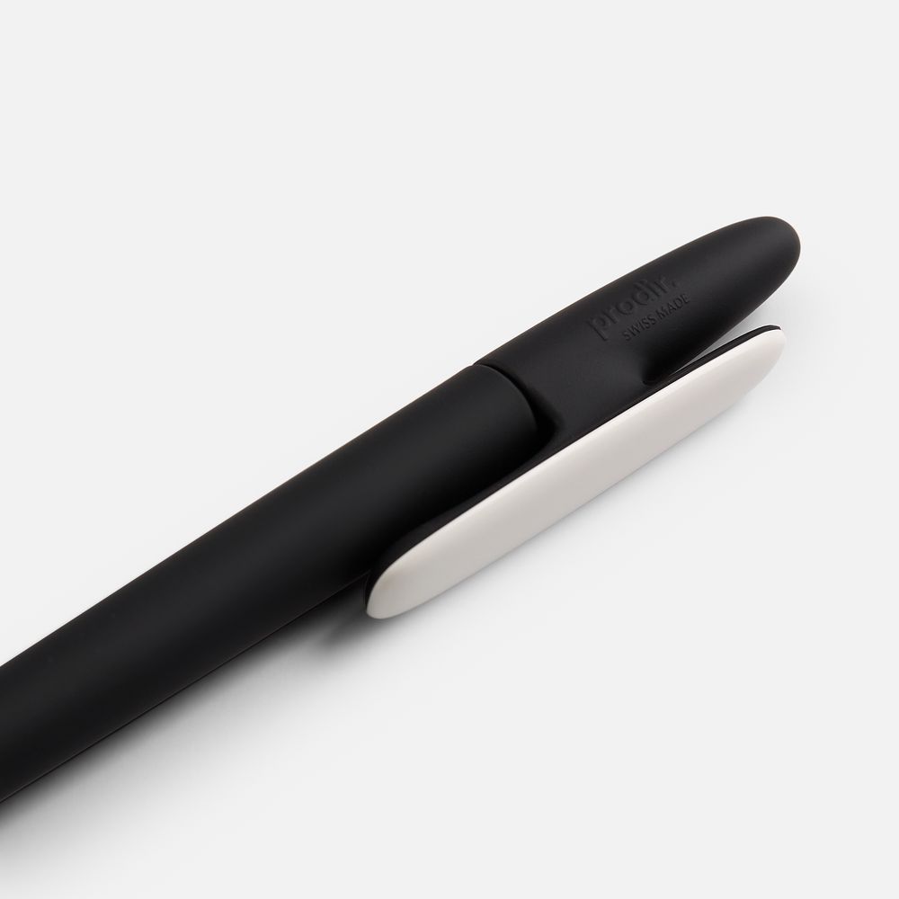 Ручка шариковая Prodir DS5 TRR-P Soft Touch, черная с белым — фото 4