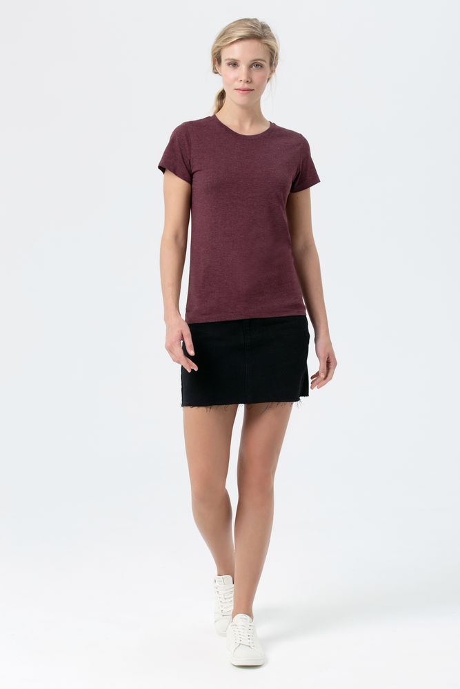 Футболка женская Regent Fit Women, бордовый меланж — фото 3