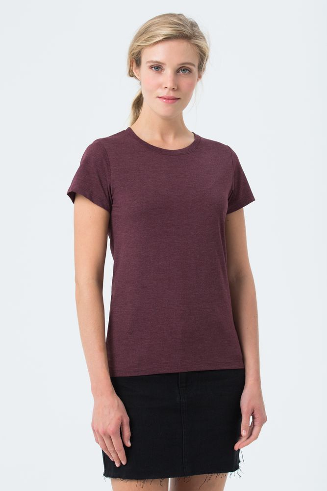 Футболка женская Regent Fit Women, бордовый меланж — фото 4