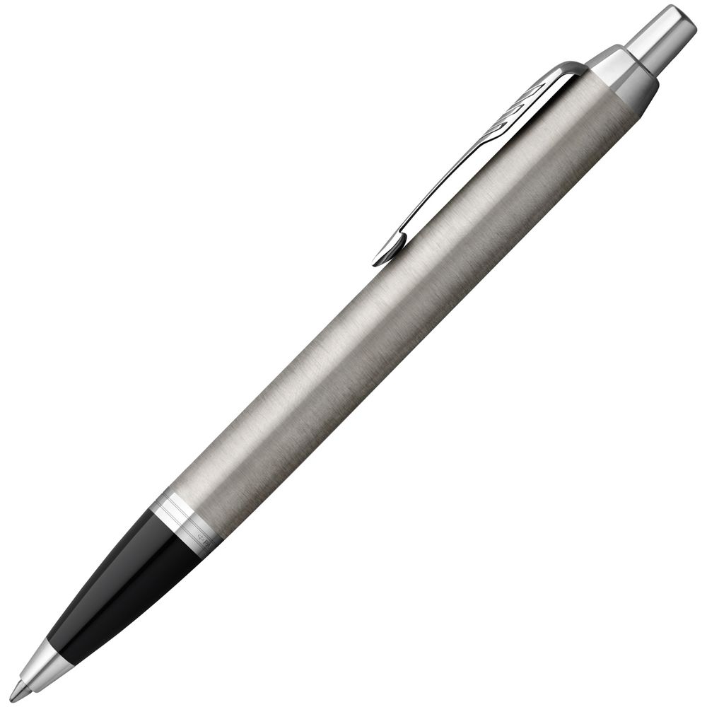 Ручка шариковая Parker IM Essential Stainless Steel CT, серебристая с черным — фото 6