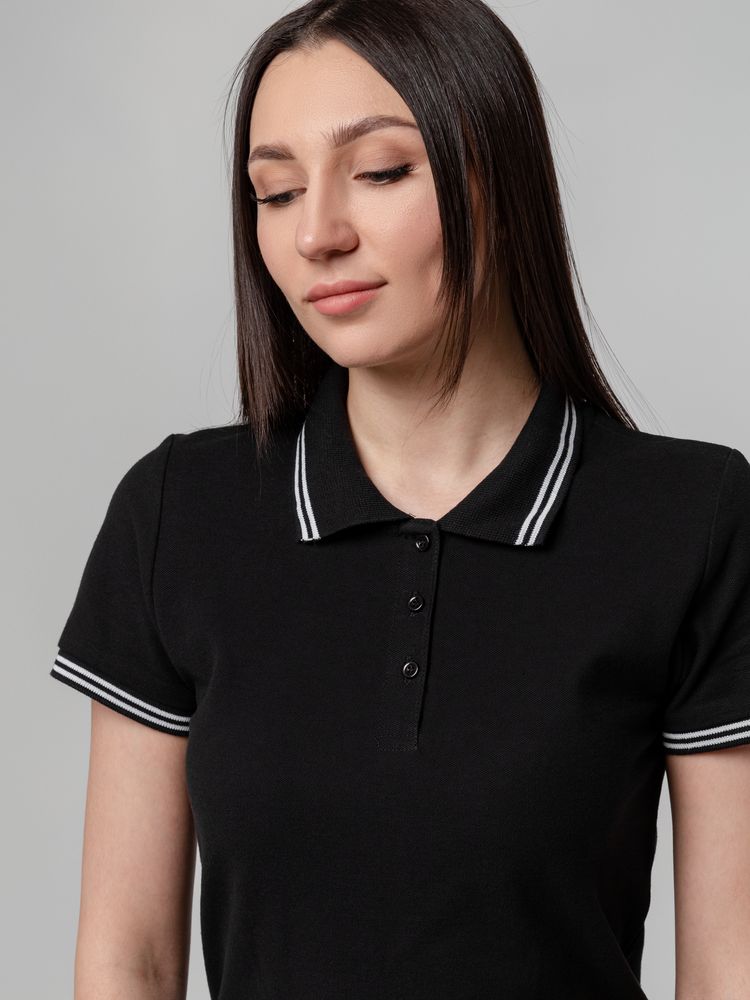 Рубашка поло женская Virma Stripes Lady, черная — фото 7