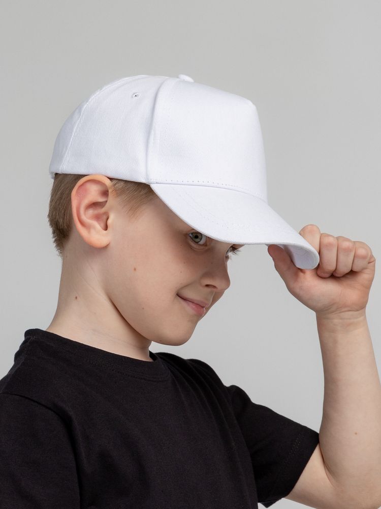 Бейсболка детская Standard Kids, белая — фото 6