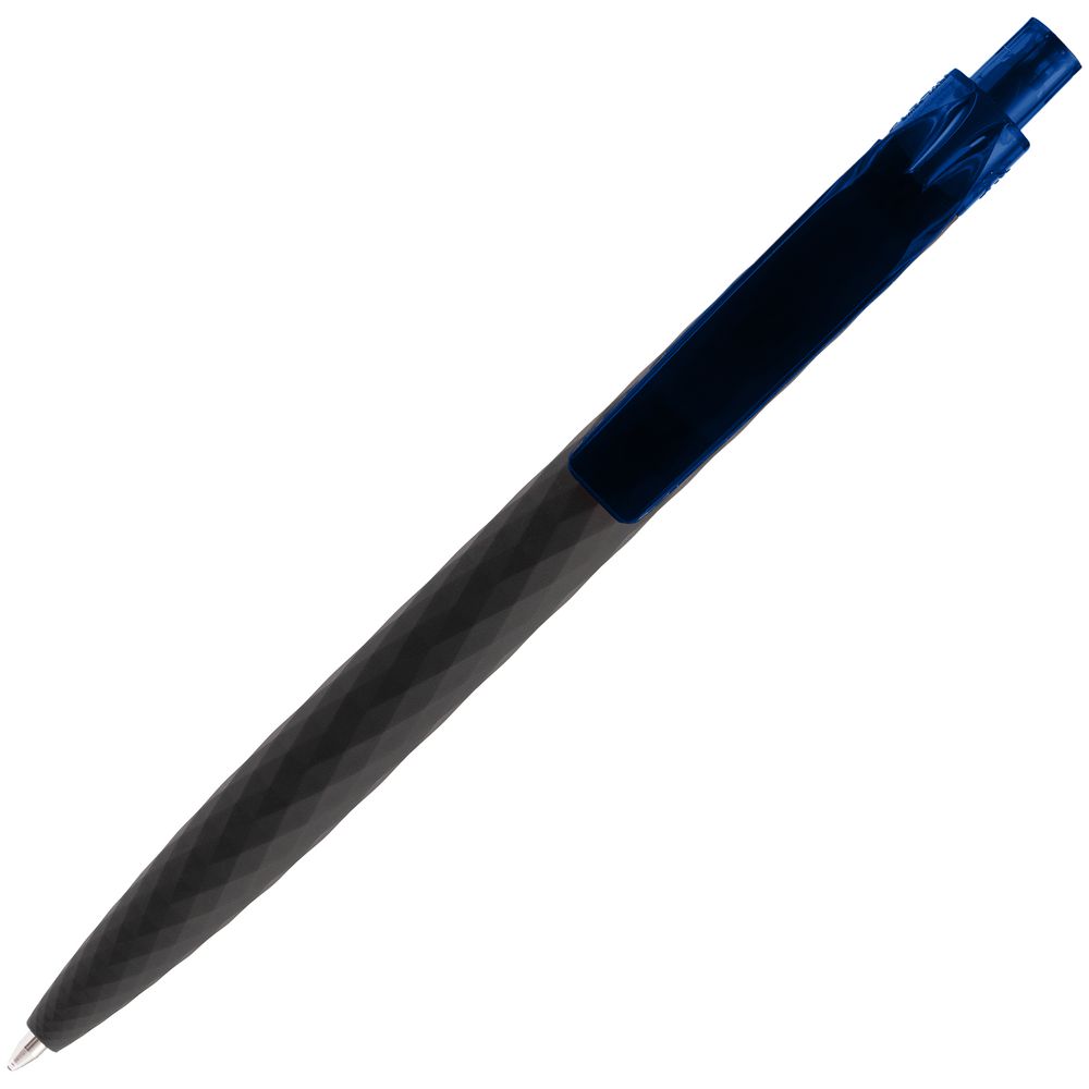 Ручка шариковая Prodir QS01 PRT-T Soft Touch, черная с синим — фото 3
