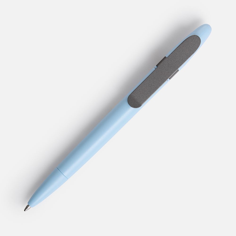 Ручка шариковая Prodir DS5 TSM Metal Clip, голубая с серым — фото 1