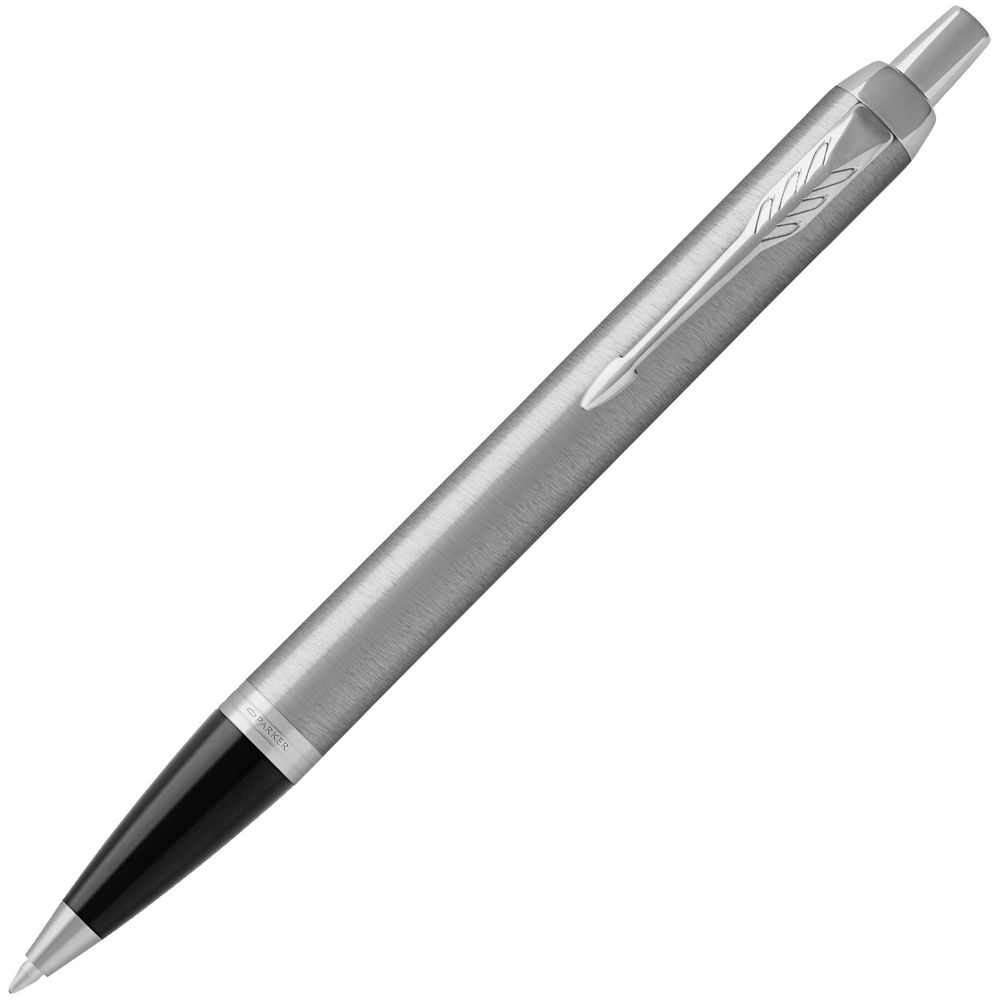 Ручка шариковая Parker IM Essential Stainless Steel CT, серебристая с черным — фото 3
