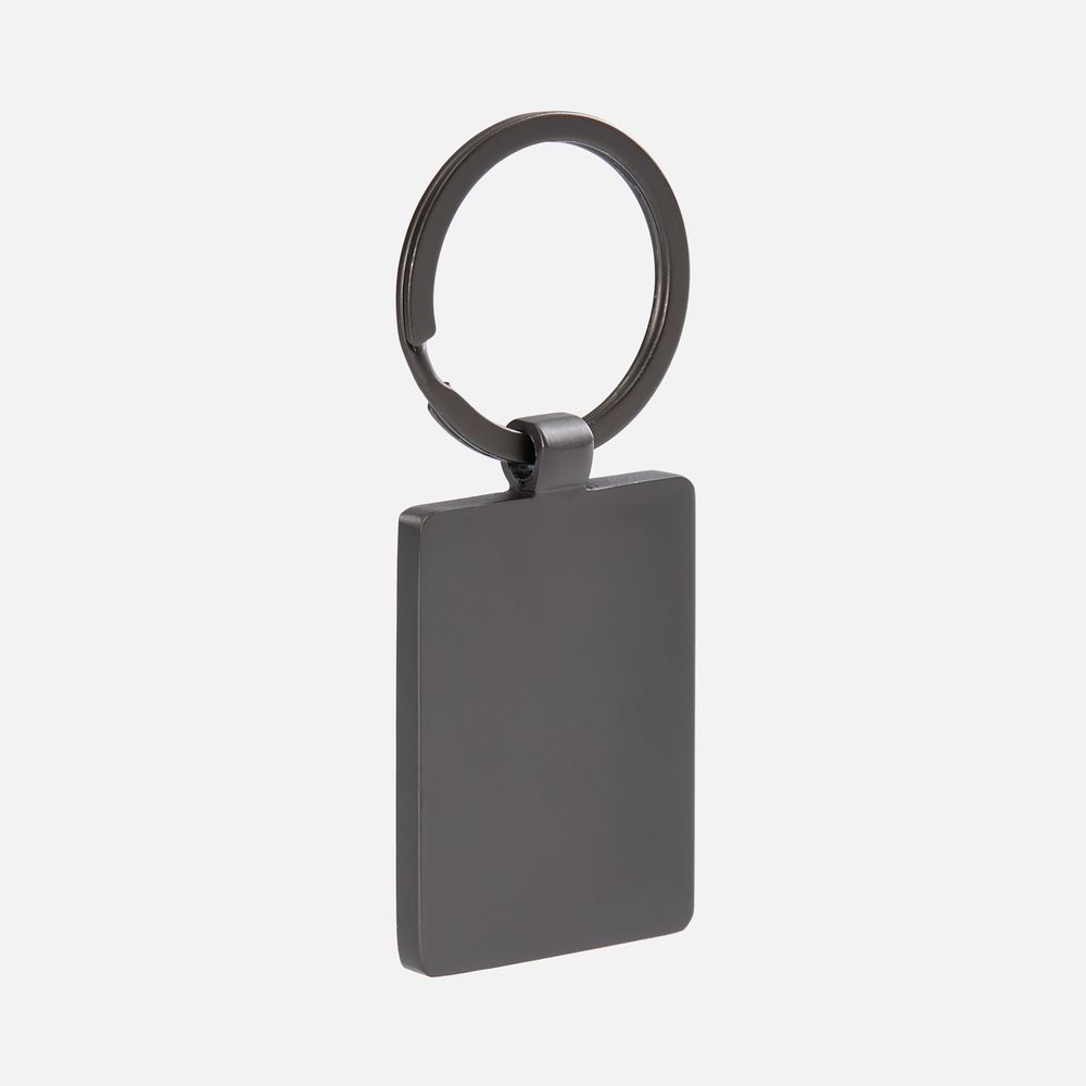 Брелок Gun Metal Leather Rectangle, графитовый — фото 1