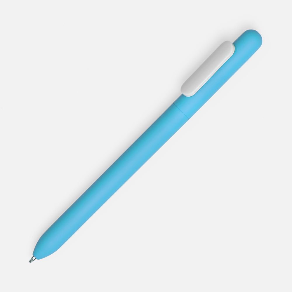 Ручка шариковая Swiper Soft Touch, голубая с белым — фото 5