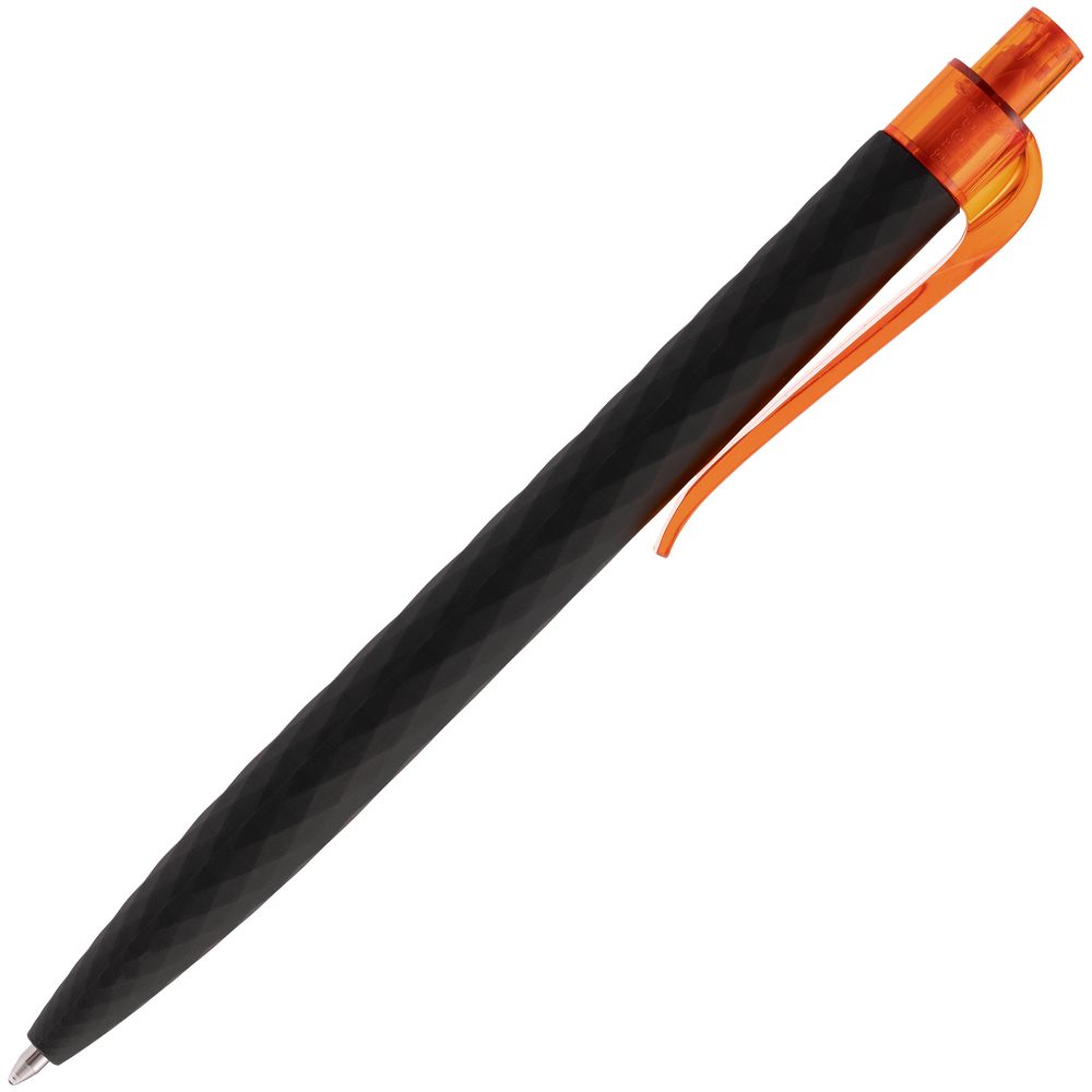 Ручка шариковая Prodir QS01 PRT-T Soft Touch, черная с оранжевым — фото 4
