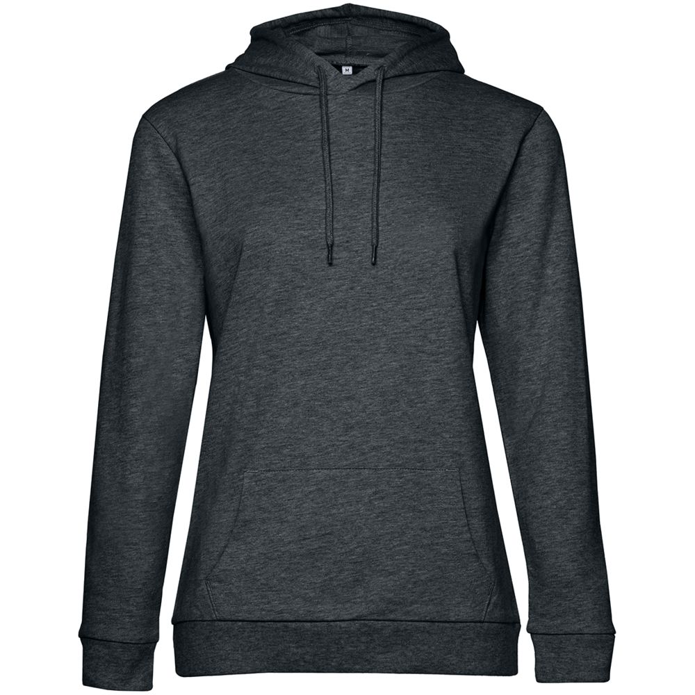Толстовка с капюшоном женская Hoodie, серый меланж (антрацит) — фото 6