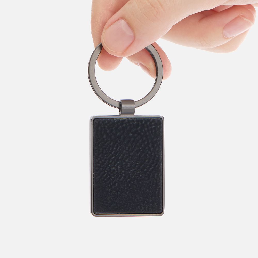 Брелок Gun Metal Leather Rectangle, графитовый — фото 3