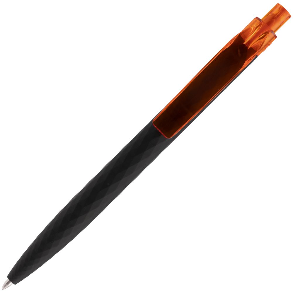 Ручка шариковая Prodir QS01 PRT-T Soft Touch, черная с оранжевым — фото 5