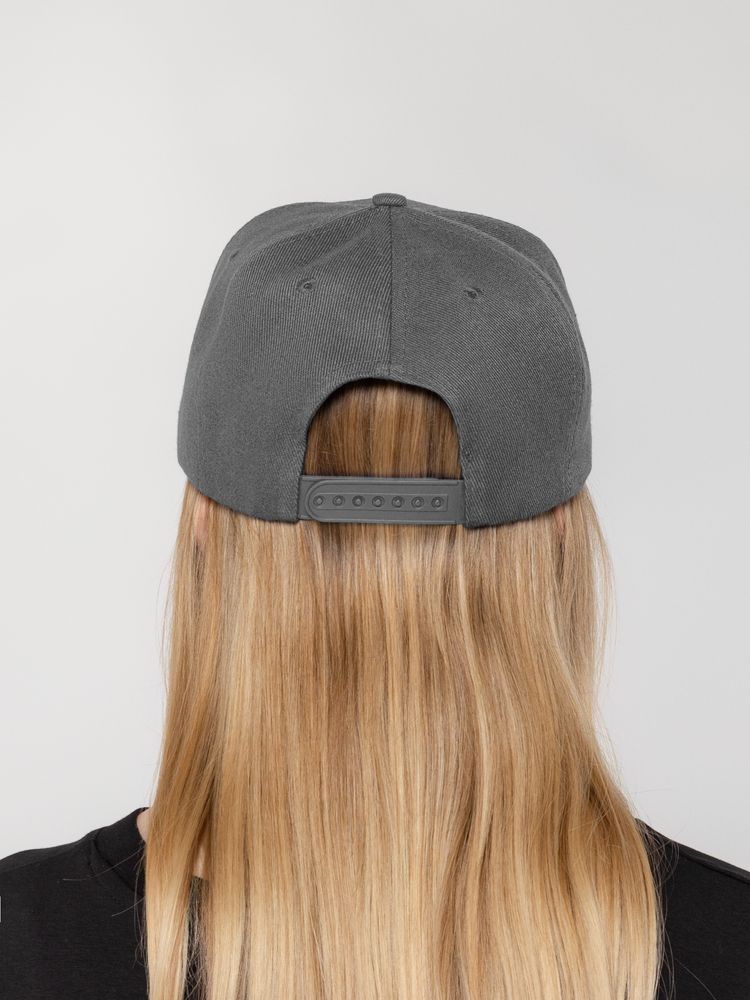 Бейсболка Snapback с прямым козырьком, серая — фото 4