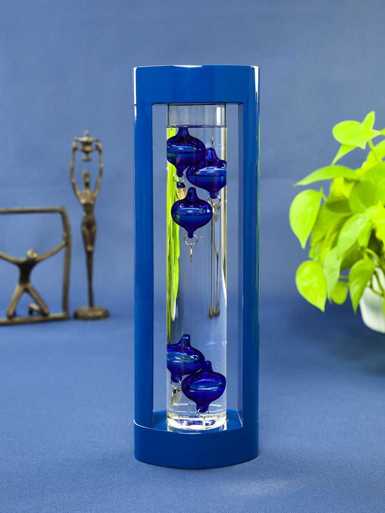 Термометр «Галилео» в деревянном корпусе, синий — фото 2