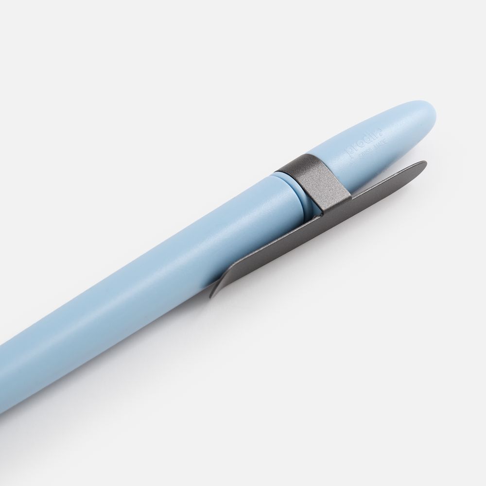 Ручка шариковая Prodir DS5 TSM Metal Clip, голубая с серым — фото 4