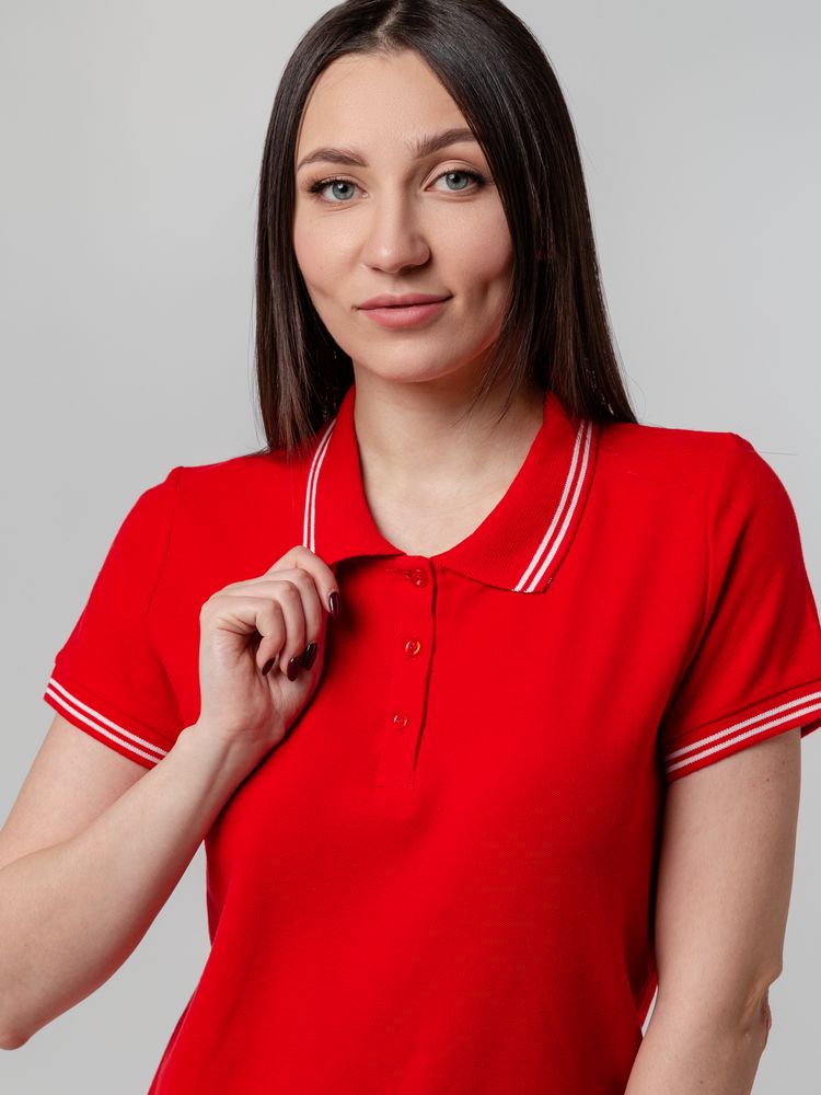 Рубашка поло женская Virma Stripes Lady, красная — фото 2