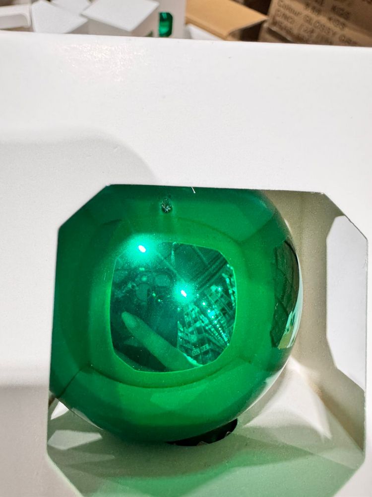 Оформительский шар Finery, 10 см, глянцевый зеленый — фото 4