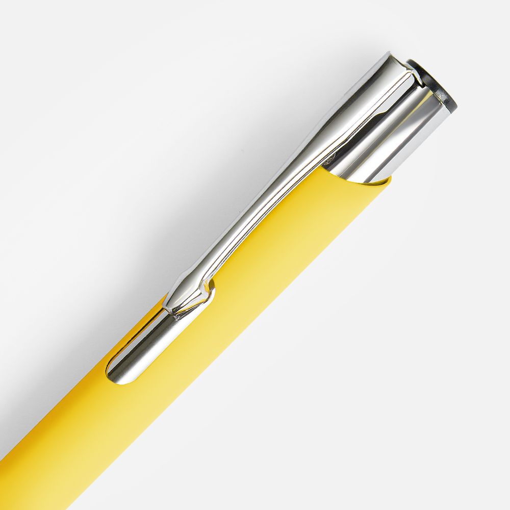 Ручка шариковая Keskus Soft Touch, желтая — фото 4