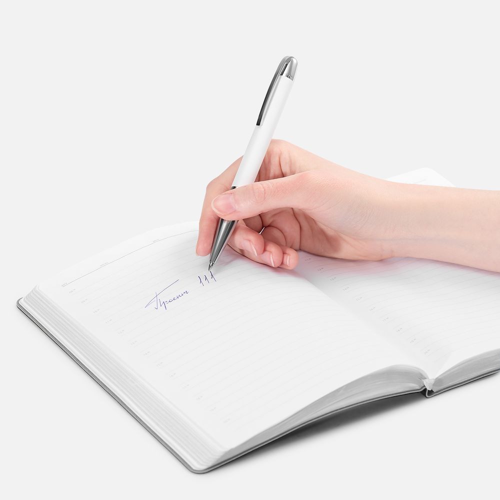 Ручка шариковая Arc Soft Touch, белая — фото 4